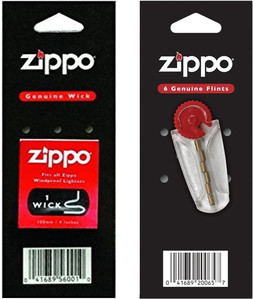 Zippo Flints and Wick Replacement 1 Flint Pack and 1 Wick Pack Zippo Flints and Wick Replacement 1 Flint Pack and 1 Wick Pack