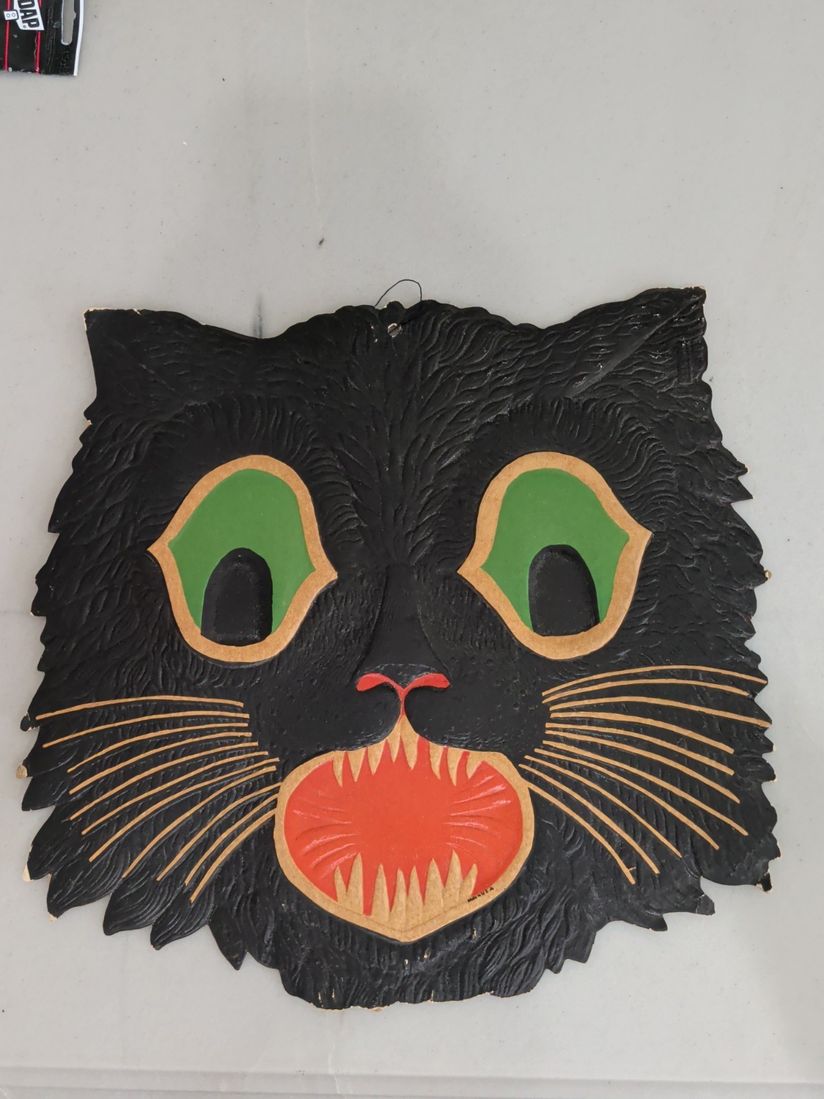BIG Vtg Halloween Beistle Cat Face Deeply Embossed, 12\ BIG Vtg Halloween Beistle Cat Face Deeply Embossed, 12\