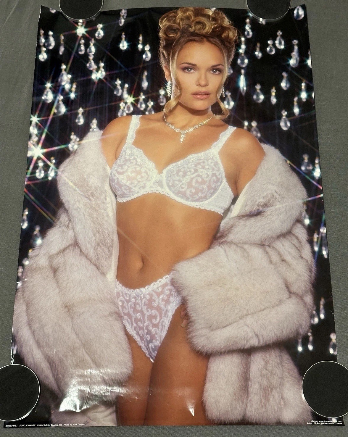 LARGE 24x36 Sexy Lingerie Pinup Girl Vintage 1998 Poster - Photo By Mark Daughn