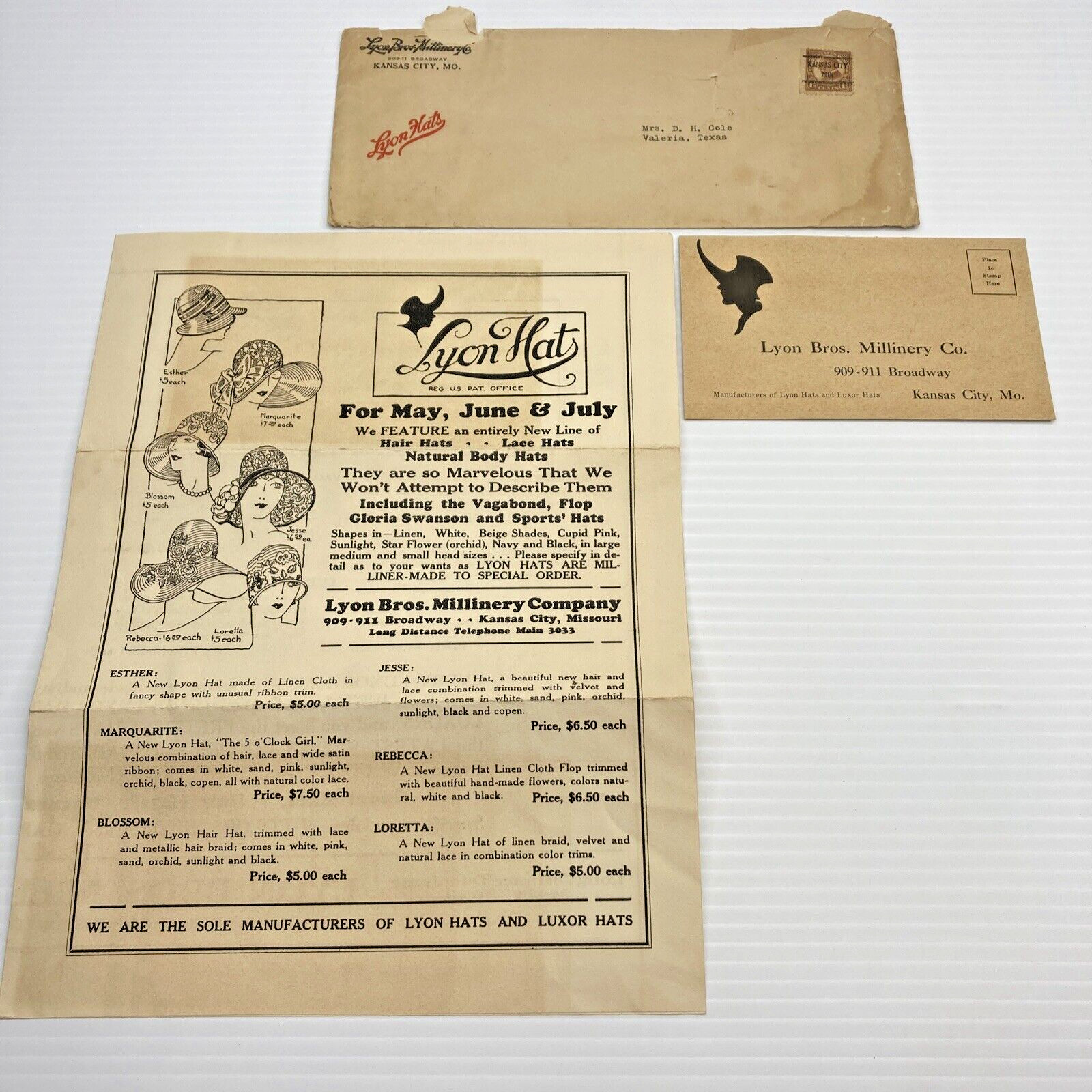 Lyon Bros Millinery Company Luxor Hats Lyon Hats 1920s Fashion Advertising