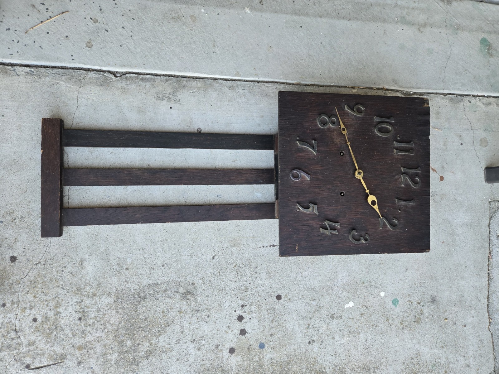 Antique 1920\'s Arts & Crafts Wooden Wood ( national clock co. ) Wall Clock