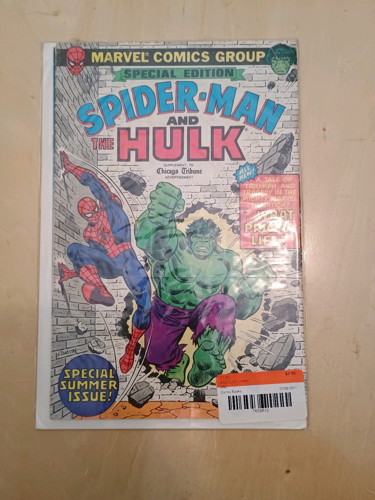 Marvel Special Edition Chicago tribune Spiderman Hulk 1980 Marvel Special Edition Chicago tribune Spiderman Hulk 1980