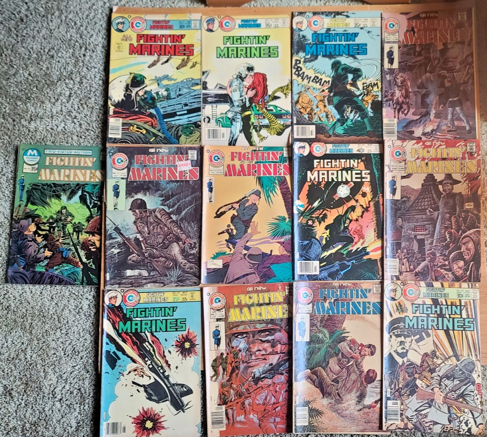 Lot of 13 Fightin\' Marines Charlton Comics Modern Comics 1970s War Books