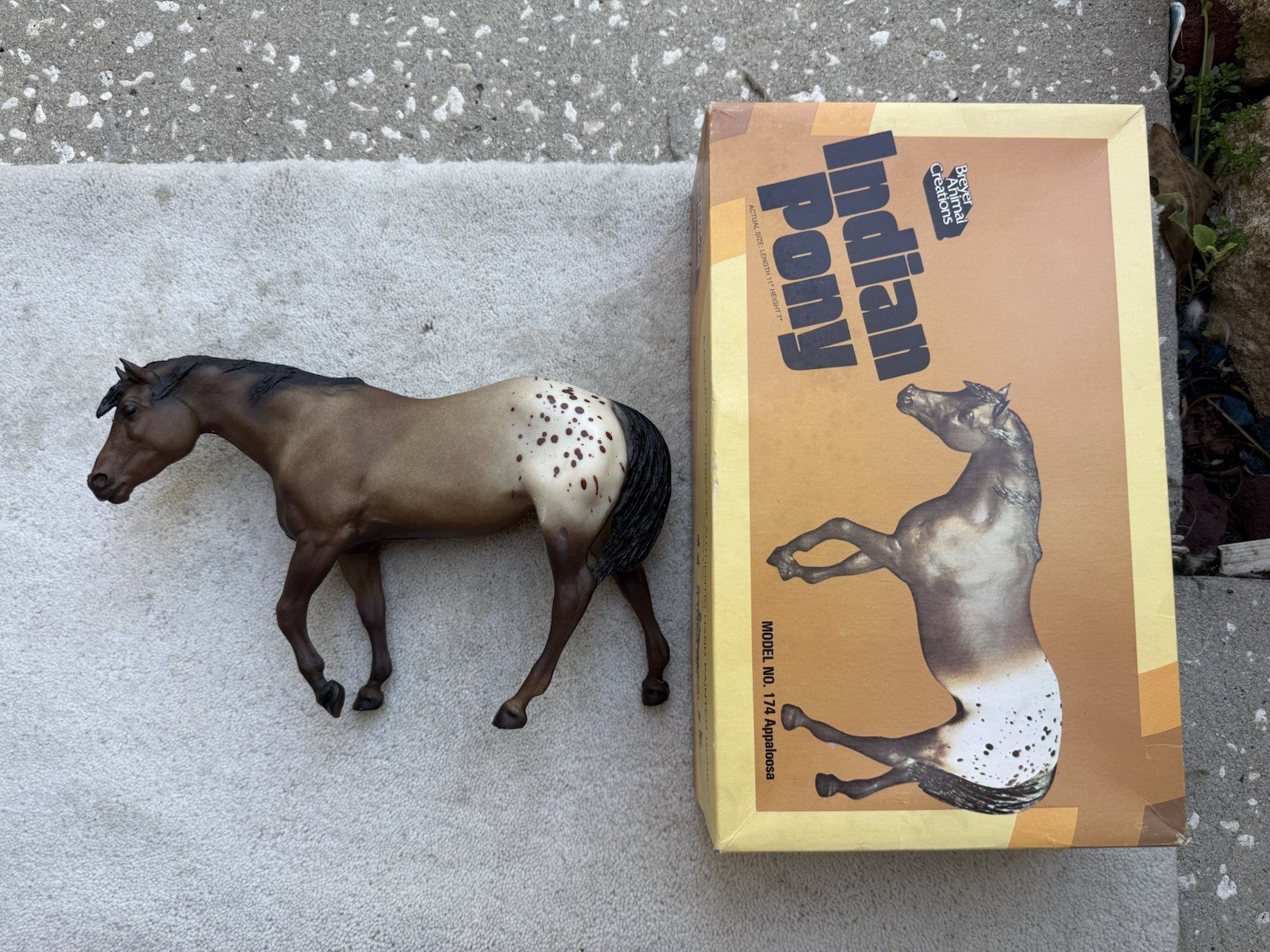 Vintage Breyer Horse #174 Light Bay Appaloosa Indian Pony SHRINKY Picture Box
