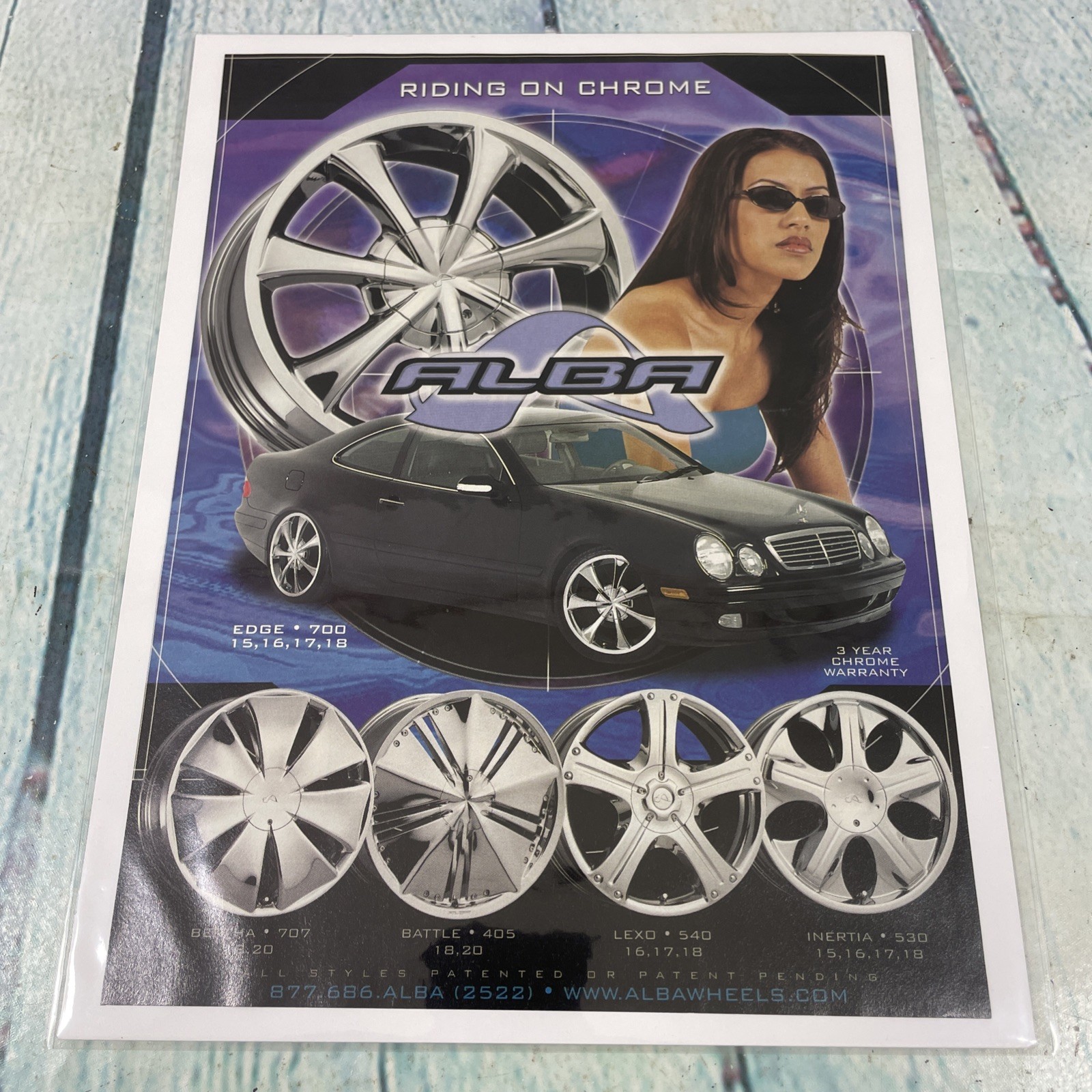 2002 Sexy Lady Car Wheels Rims Alba Vtg Print Ad/Poster Promo Art Magazine Page