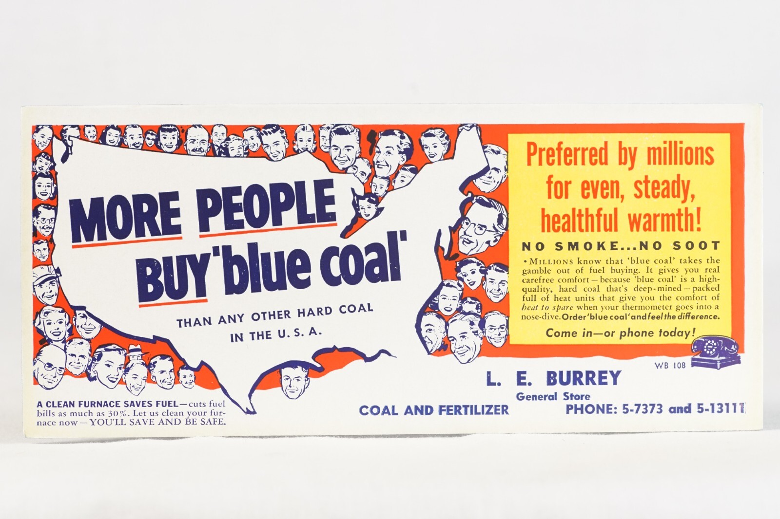 More People Buy Blue Coal Advertising Blotter 9x4\