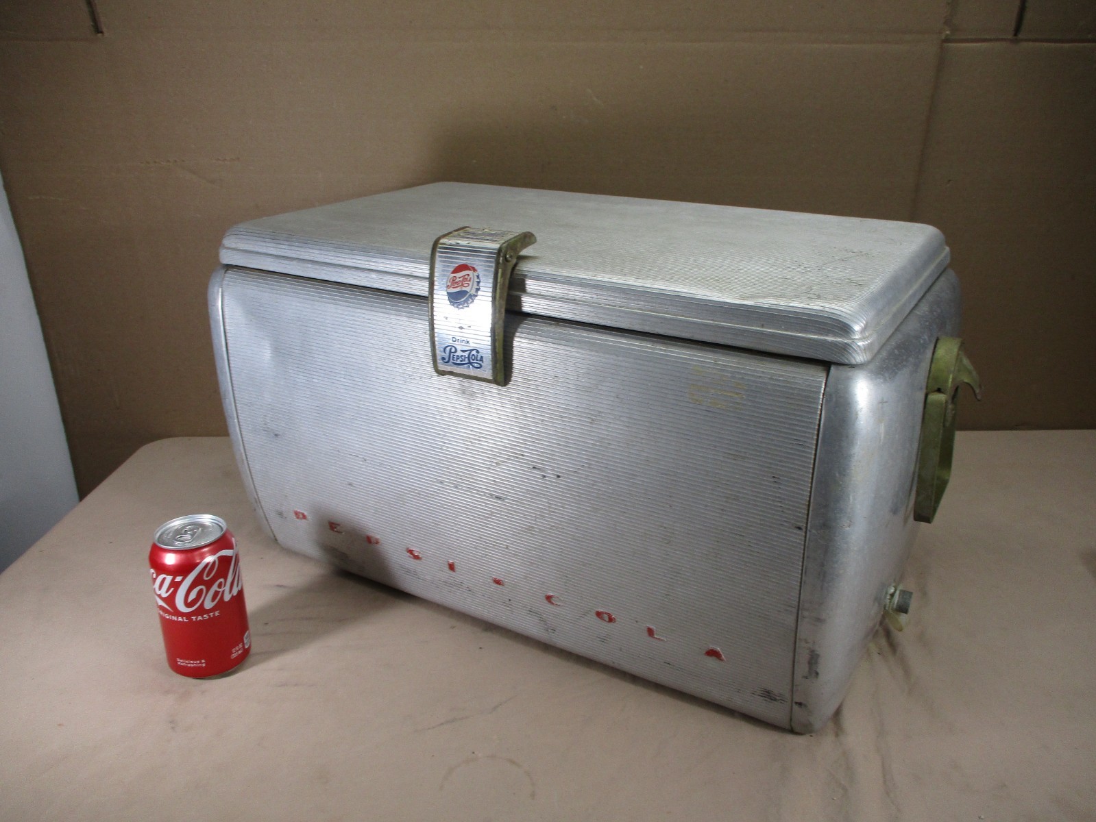 Vintage 1950's Pepsi-Cola Aluminum Airstream Ice Box Cooler Chest SHARP PIECE Vintage 1950's Pepsi-Cola Aluminum Airstream Ice Box Cooler Chest SHARP PIECE