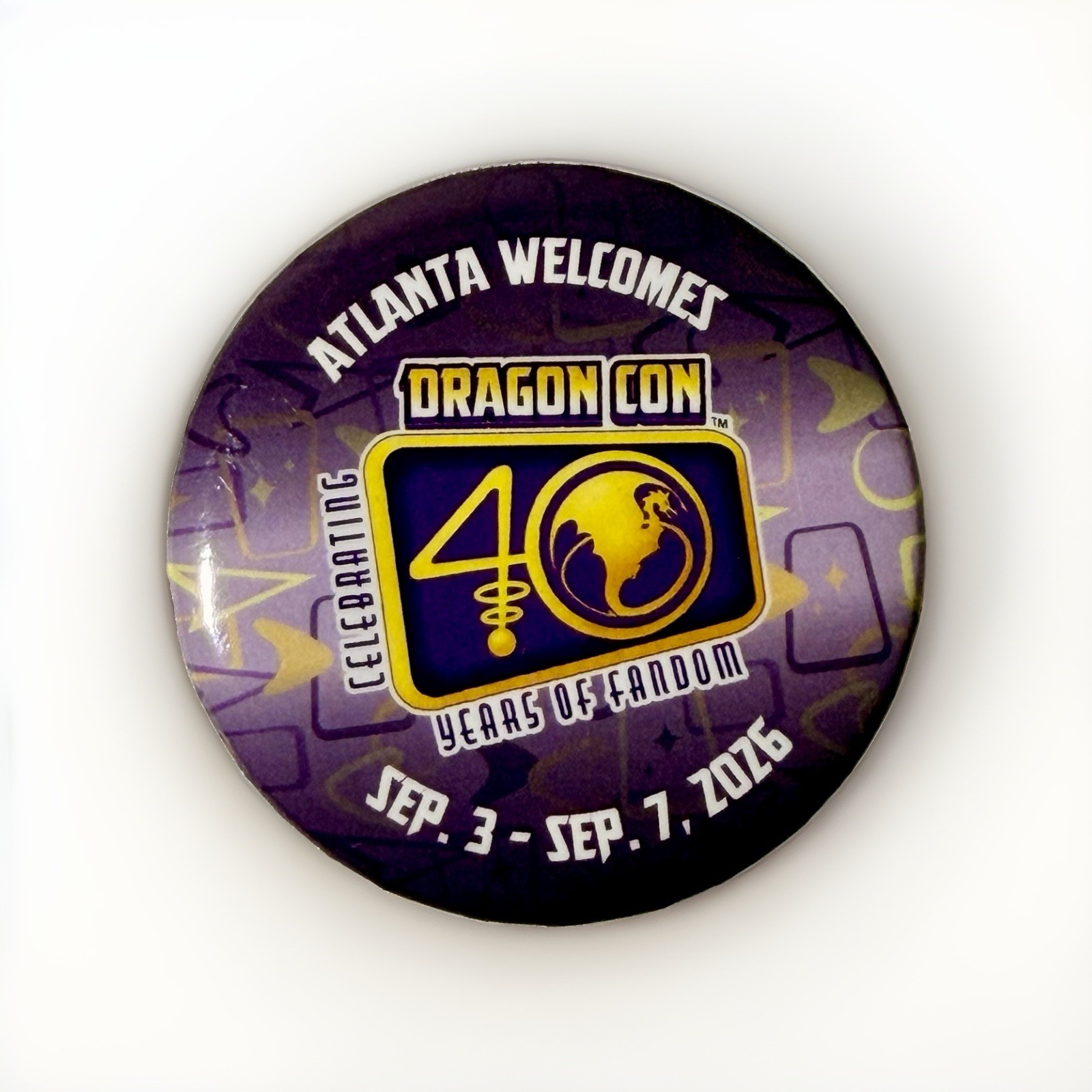 Dragon Con 2026 Commemorative Pin Atlanta Welcomes 40 Years of Fandom Badge Dragon Con 2026 Commemorative Pin Atlanta Welcomes 40 Years of Fandom Badge
