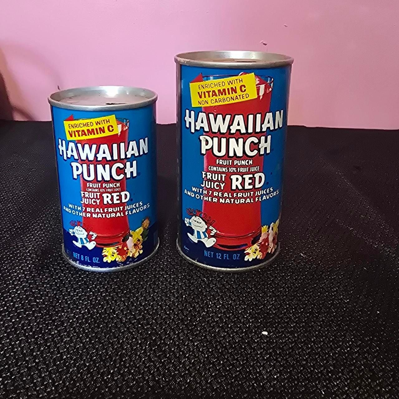 Vintage Hawaiian Punch Juice Tin Cans 8 oz and 12 oz Set