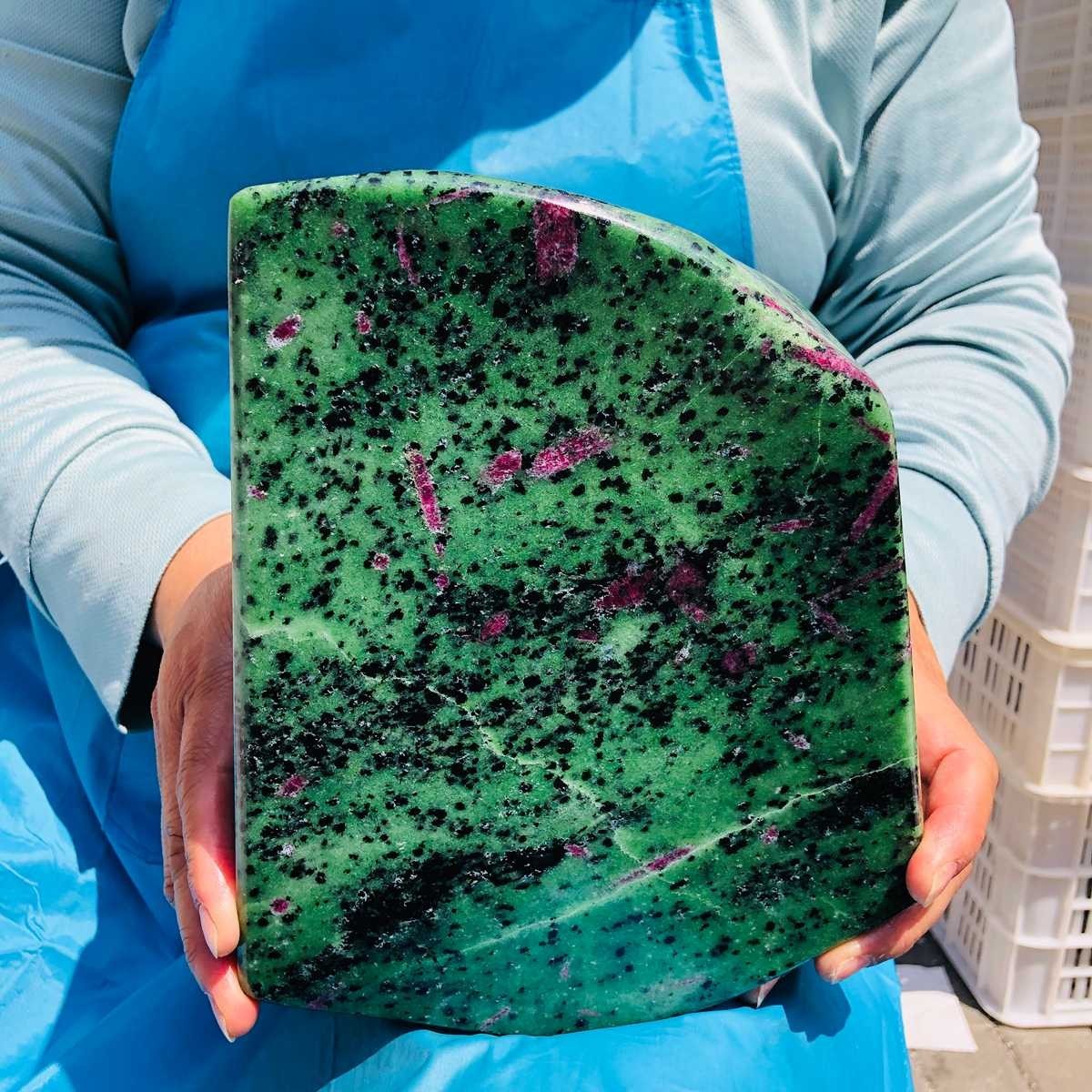 15.07 LB Natural Red & green treasure Ruby Crystal Mineral Specimen Heals 5032