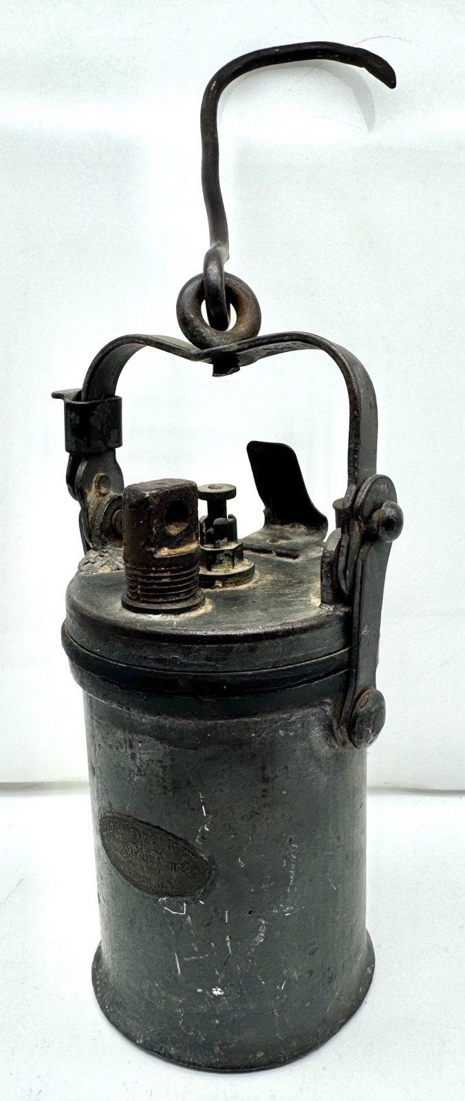 Antique 1900’s Wolf Safety Lamp Co. New York Safety Carbide Miners Lamp
