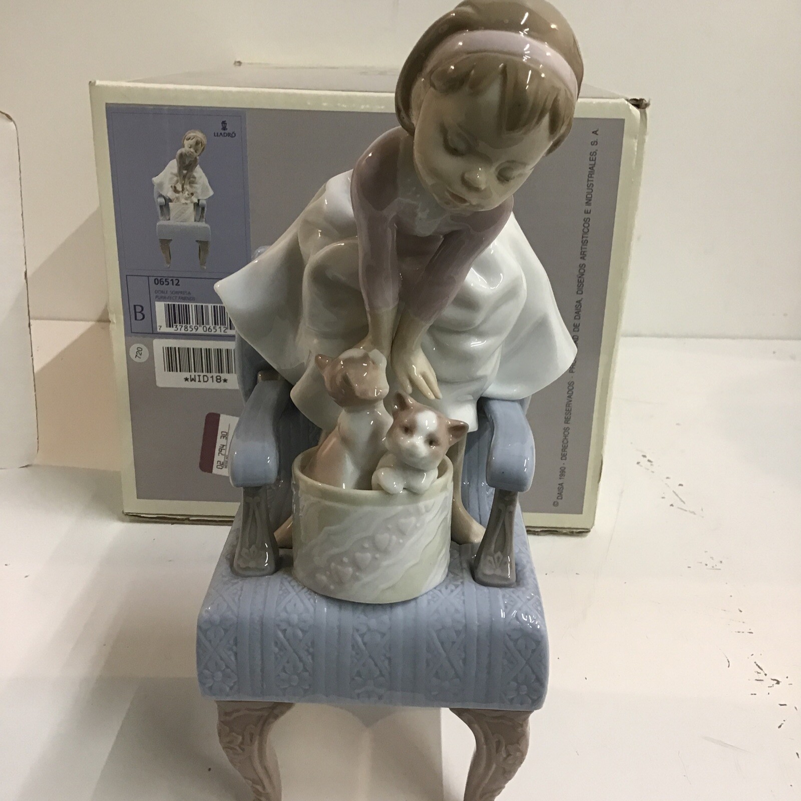 Lladro 6512 Glazed Porcelain Purr-Fect Companions Original Box/ Mint Condition