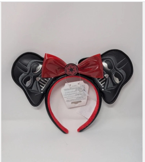 Authentic Hongkong Disney Star Wars Darth Vader Empire Red Minnie Ears Headband
