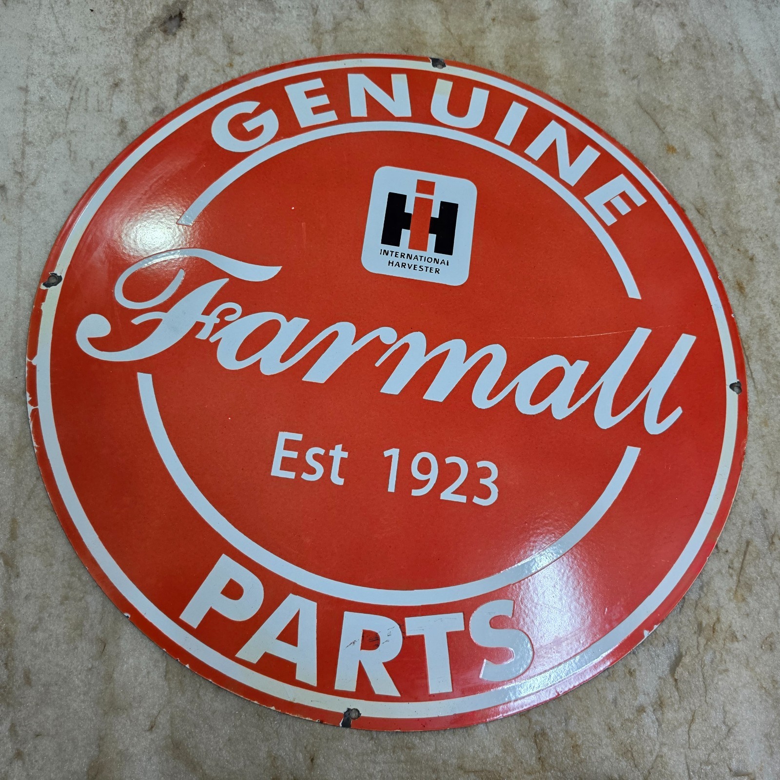 FARMALL PARTS 29 X 29 INCHES PORCELAIN ENAMEL SIGN