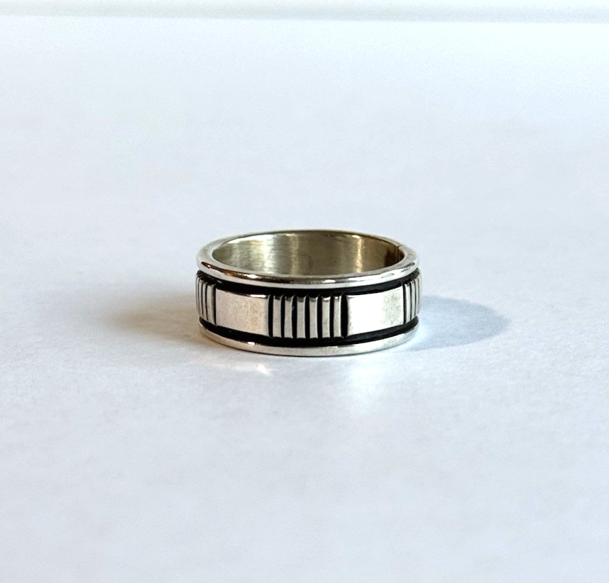 Navajo Sterling Silver 925 Ring Bruce Morgan SIGNED Size 6 - 6.5