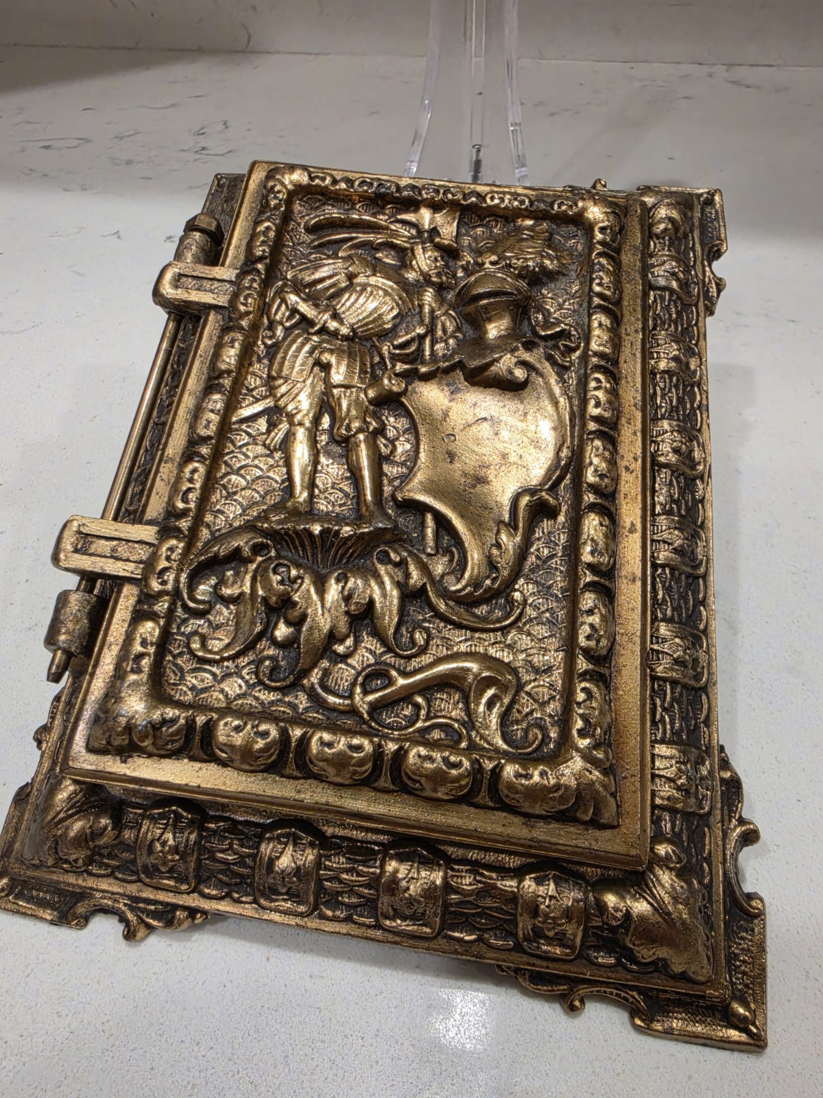 Vintage Rare Heavy Brass Die Cast 1960\'s Polaroid Photo Album #7493 Knight
