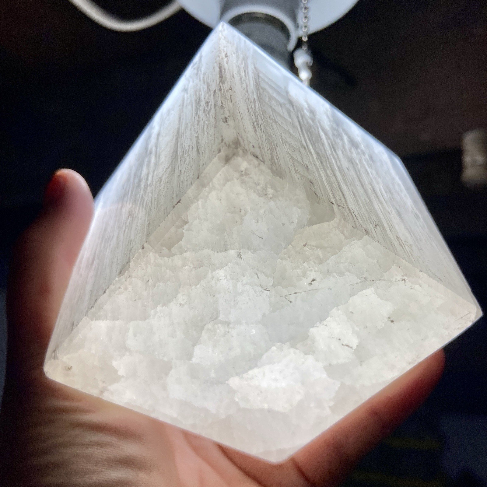 2 Pounds 7.54 Oz Large Selenite Polished Cube Specimen