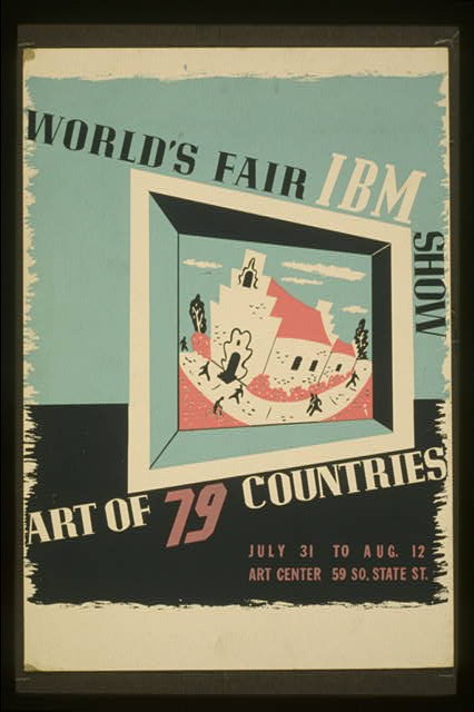 Photo:Salt Lake City Utah World�s Fair IBM Art of 79 Countries Poster 1939