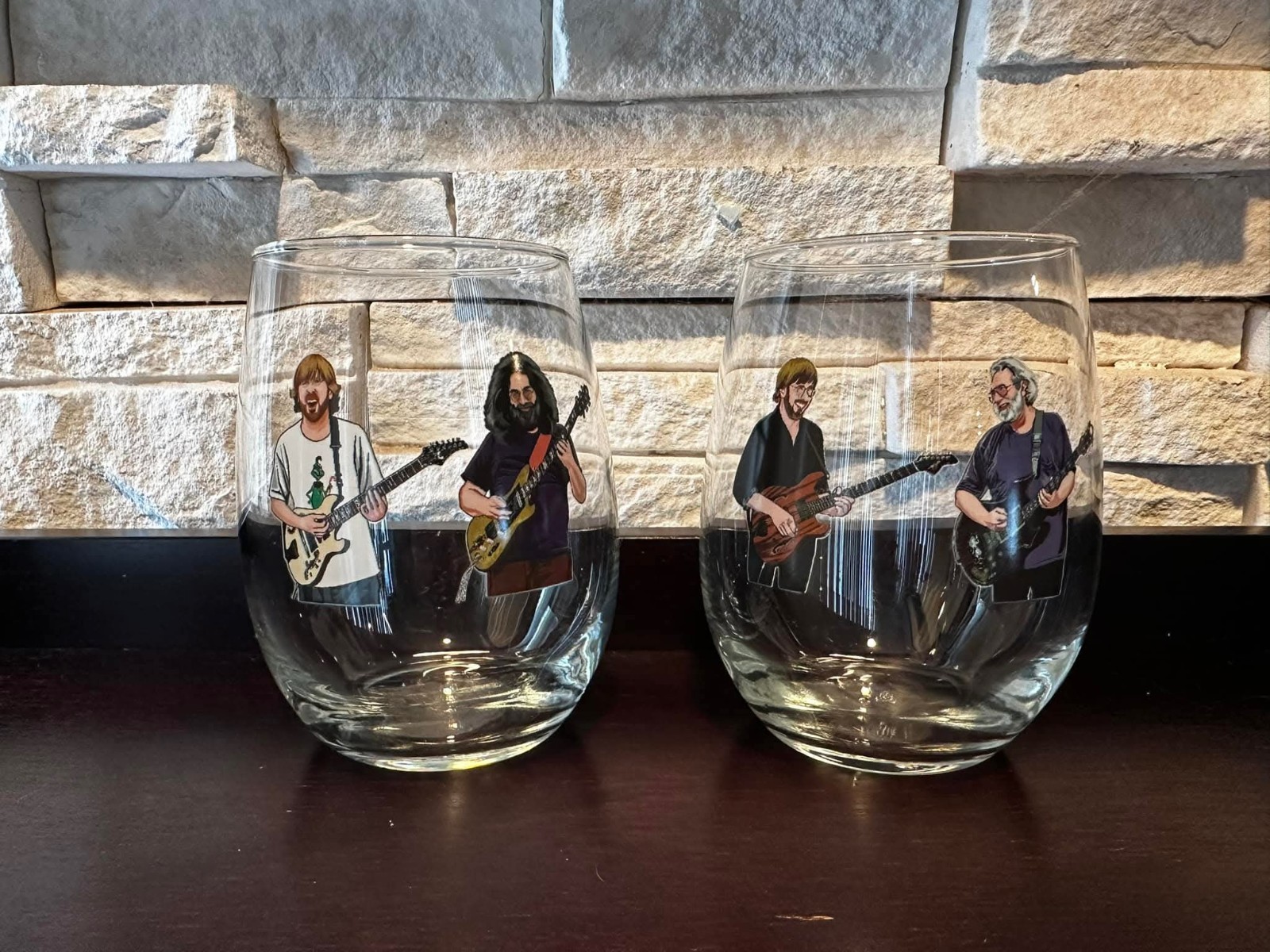 Grateful Dead Trey Anastasio Jerry Garcia Hop Fiction Beer Glass Set *RARE* 