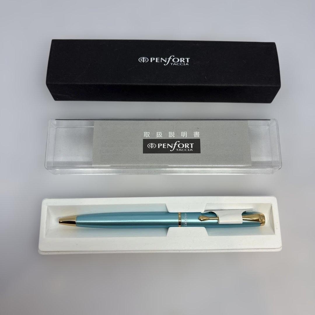 Rare Taccia Penfort Feminy Ballpoint Pen Blue Gold Japan TPF-BP004BL-GD MINT