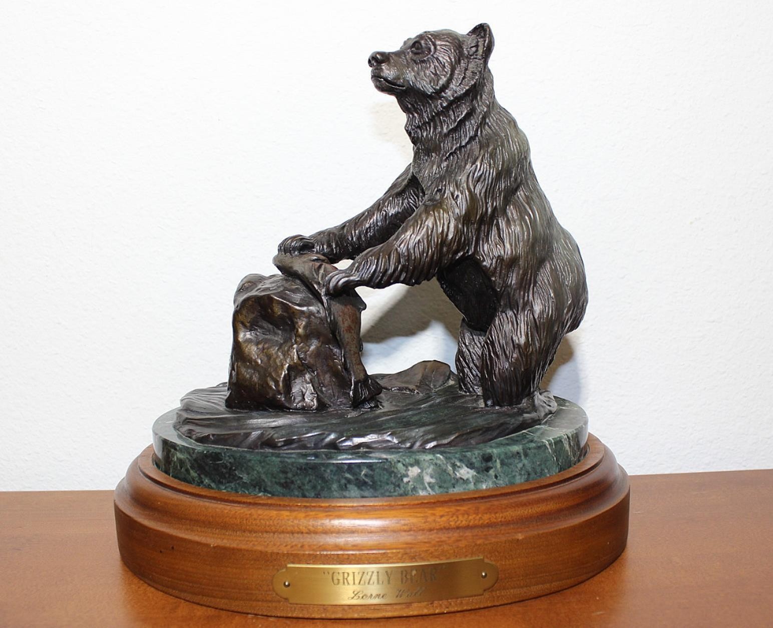 Grizzly Bear Bronze Sculpture by Lorne Wall Renowned Canadian Artist Signed