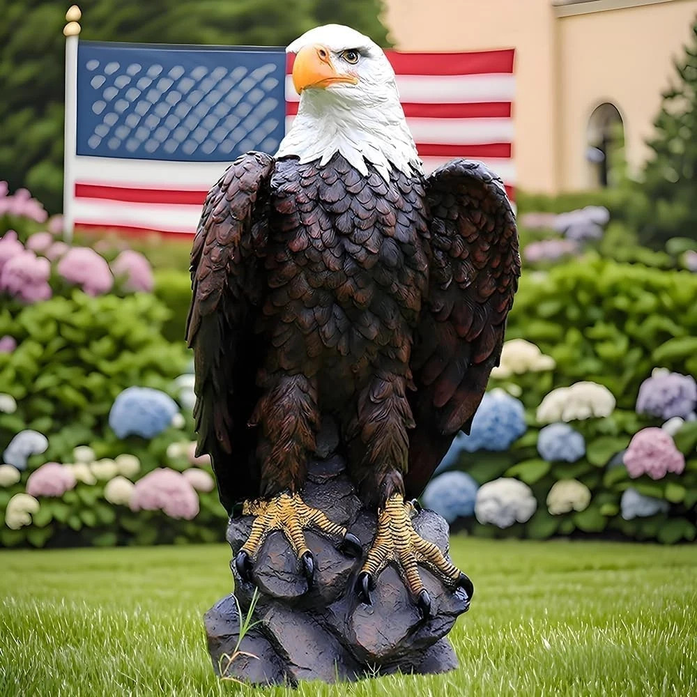 Bald Eagle Statue Outdoor - Large American Eagle Figurine for Garden 24.4 Bald Eagle Statue Outdoor - Large American Eagle Figurine for Garden 24.4