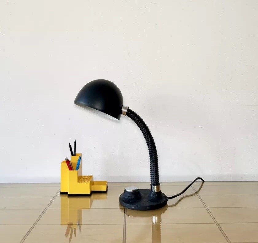 Vintage Table lamp, Hillebrand, 70s, Mid Century, Industrial, Bauhaus, Metal