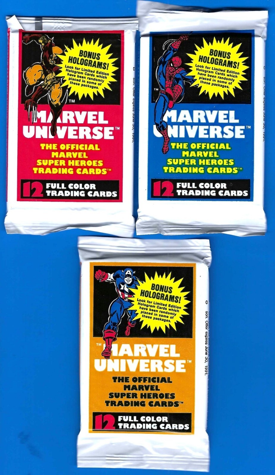 Marvel UNIVERSE 1ST SER. 1990 IMPEL- 3 SEALED PACKS