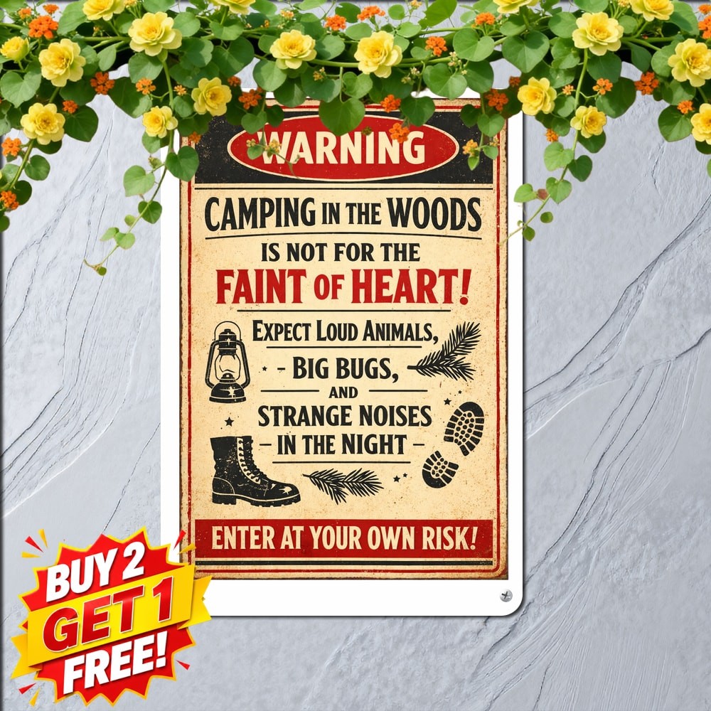 Redneck Area Warning Metal Sign Retro Travel Caution Wall Decor Plaque 8x12
