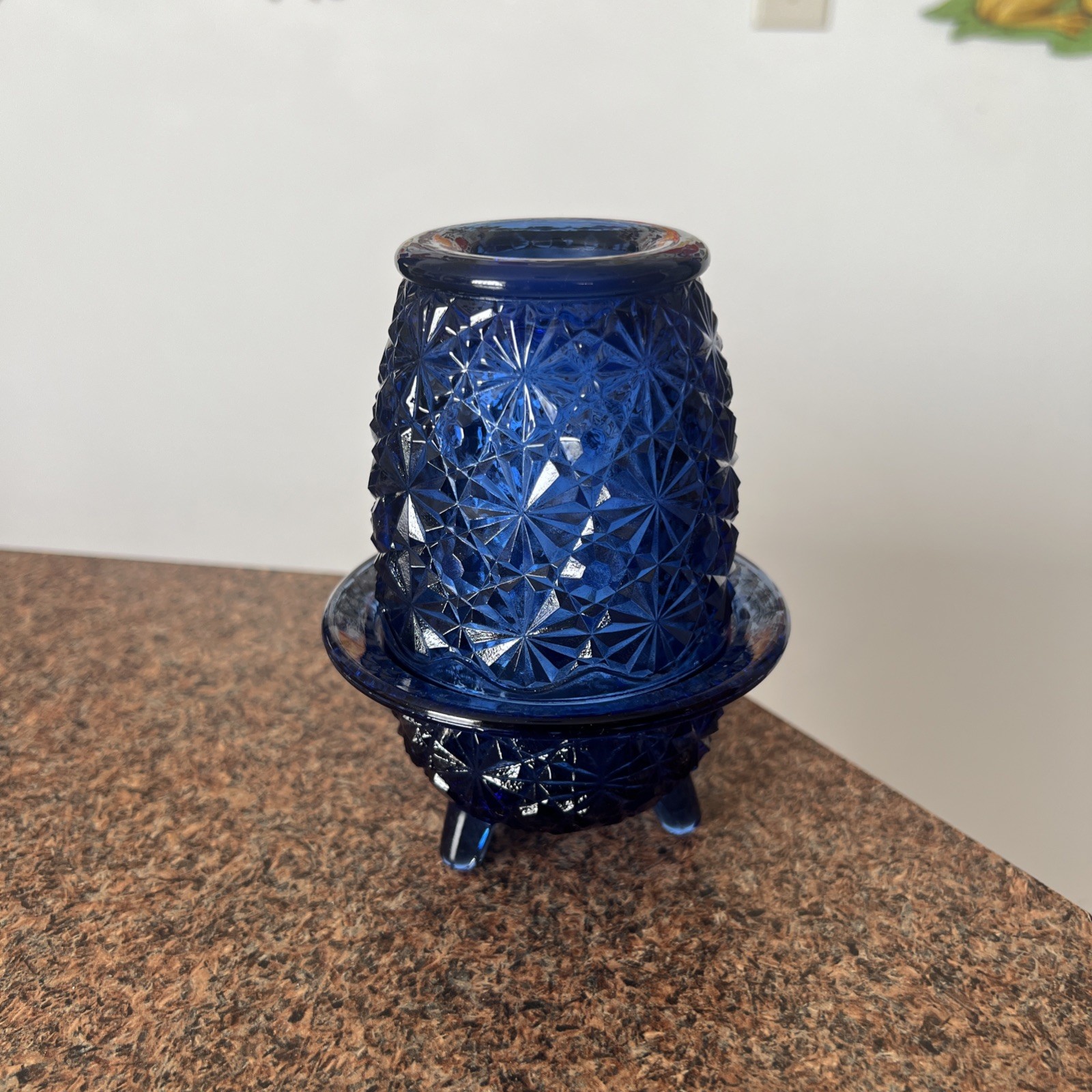 RARE Cobalt Blue LE Smith Daisy Button Fairy Lamp RARE Cobalt Blue LE Smith Daisy Button Fairy Lamp