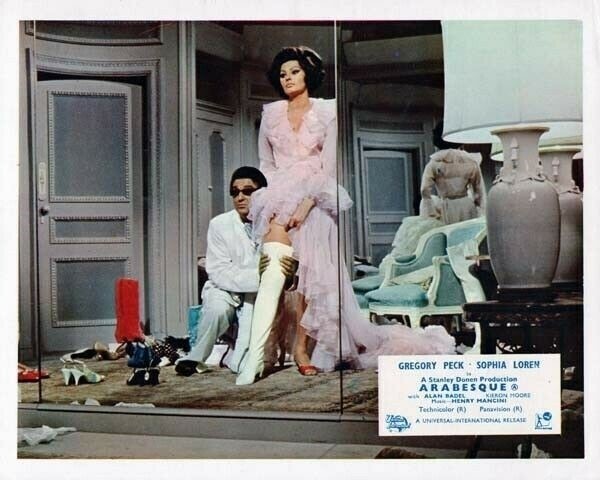 Arabesque 1966 Sophia Loren tries on long leather white boot 11x14 inch photo Arabesque 1966 Sophia Loren tries on long leather white boot 11x14 inch photo