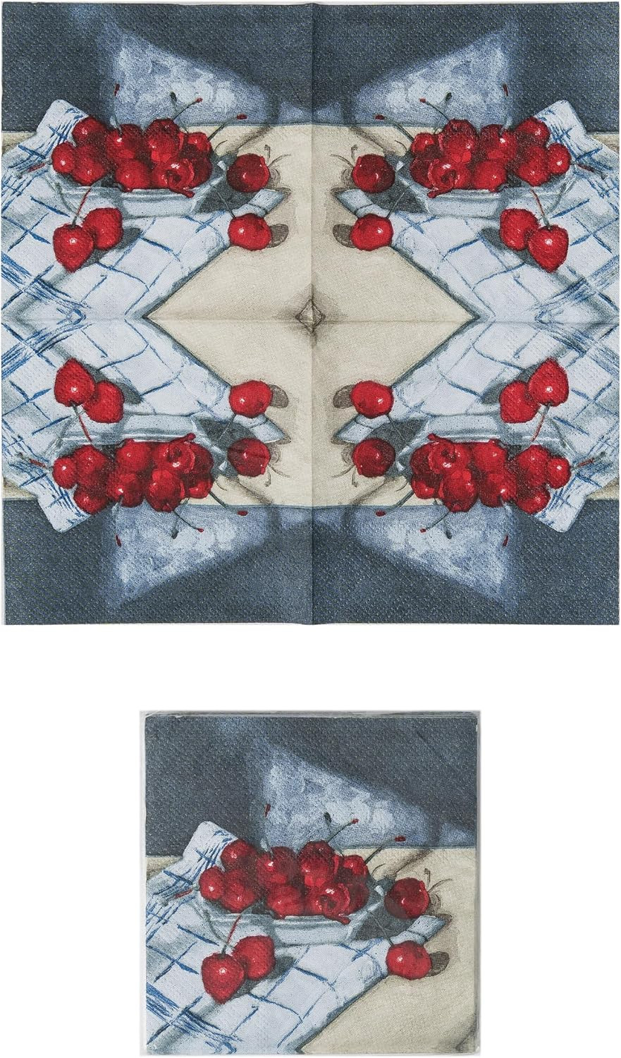 Creative Co-Op DF9159 Cherry Paper Cocktail Napkins 4 Inch 50 Count