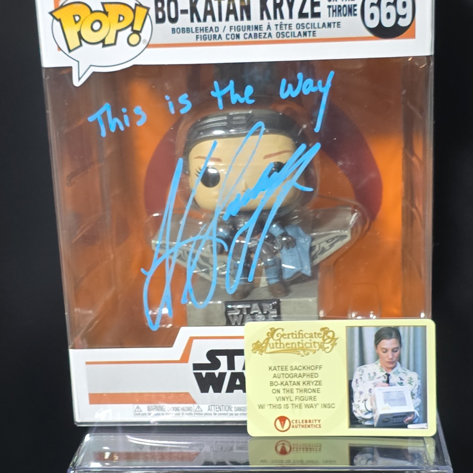 Bo-Katan On Throne Funko Pop, Katee Sackhoff, Pop #669 Celebrity Authentics Bo-Katan On Throne Funko Pop, Katee Sackhoff, Pop #669 Celebrity Authentics
