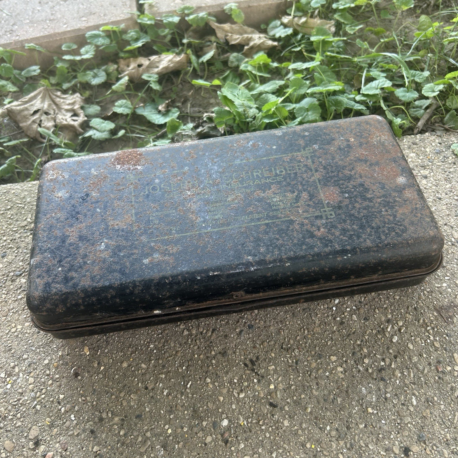 Vintage Fulton Metal Insurance Document Box Joseph A Schreiber Chicago 11”x5”x3” Vintage Fulton Metal Insurance Document Box Joseph A Schreiber Chicago 11”x5”x3”