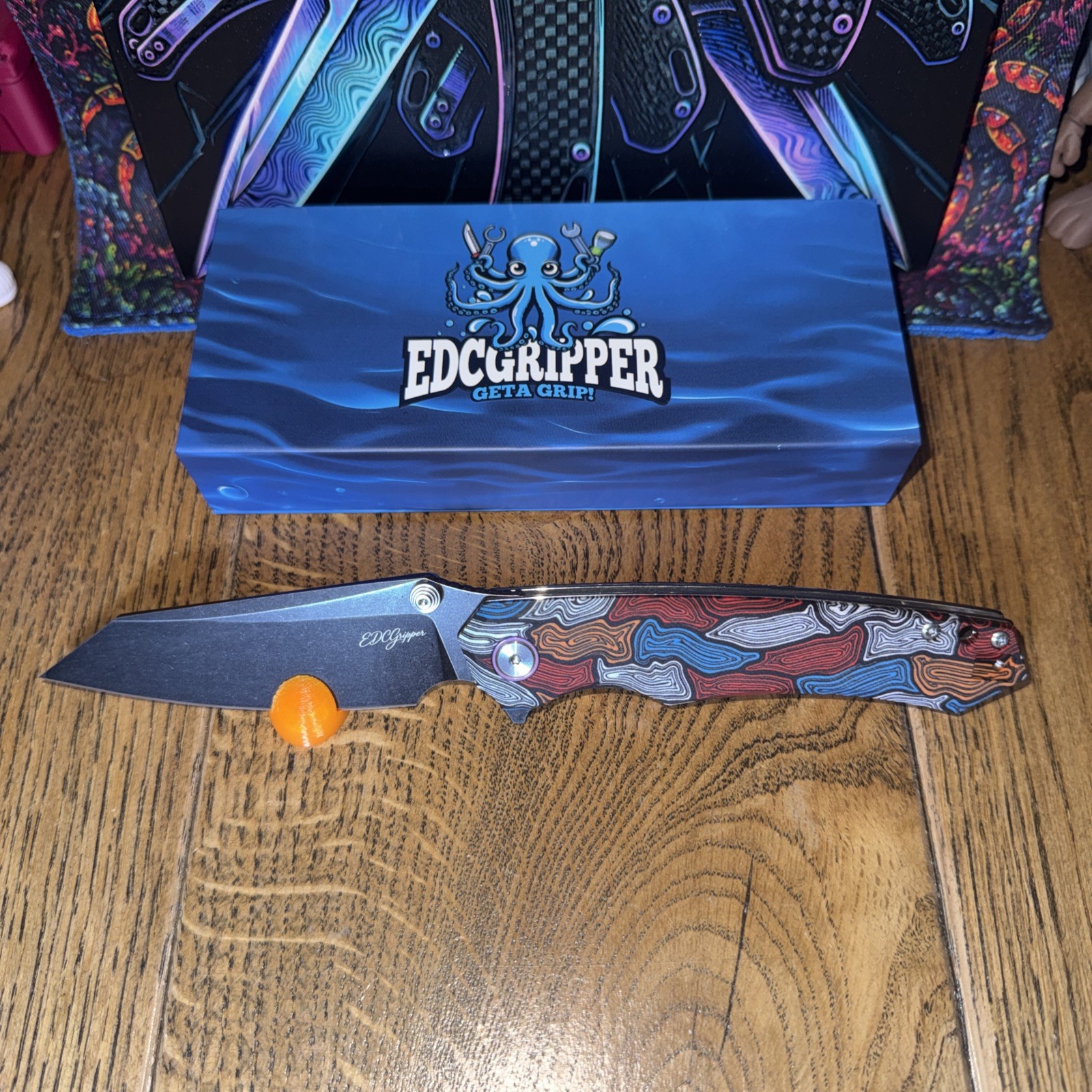 EDCGRIPPER Storm Cutter Tempest Lava #173 Of 200 Back Flip Thumb Stud G10 Handle
