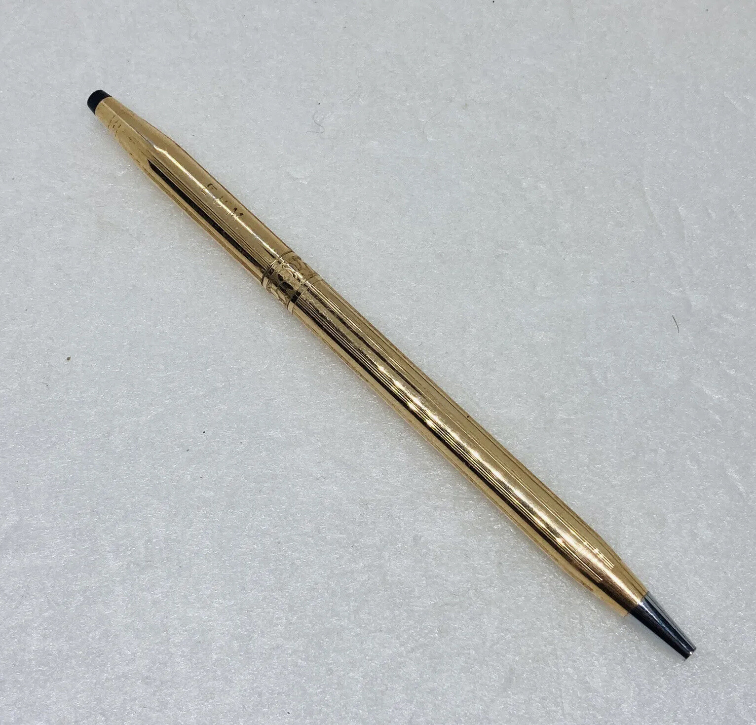 Vintage CROSS Gold Plated Ballpoint Pen Engraved “CBM” Rose Etched Design C3 Vintage CROSS Gold Plated Ballpoint Pen Engraved “CBM” Rose Etched Design C3