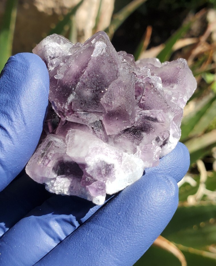 160g Natural Rare Purple octahedron Fluorite Mineral specimen/Zhejiang