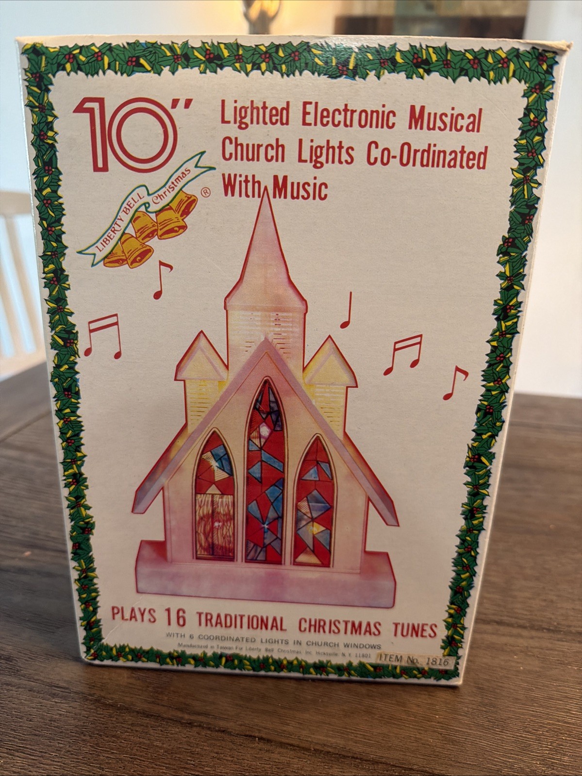Vintage Liberty Bell Christmas Lighted Musical Church Cathedral Works In Box MCM Vintage Liberty Bell Christmas Lighted Musical Church Cathedral Works In Box MCM