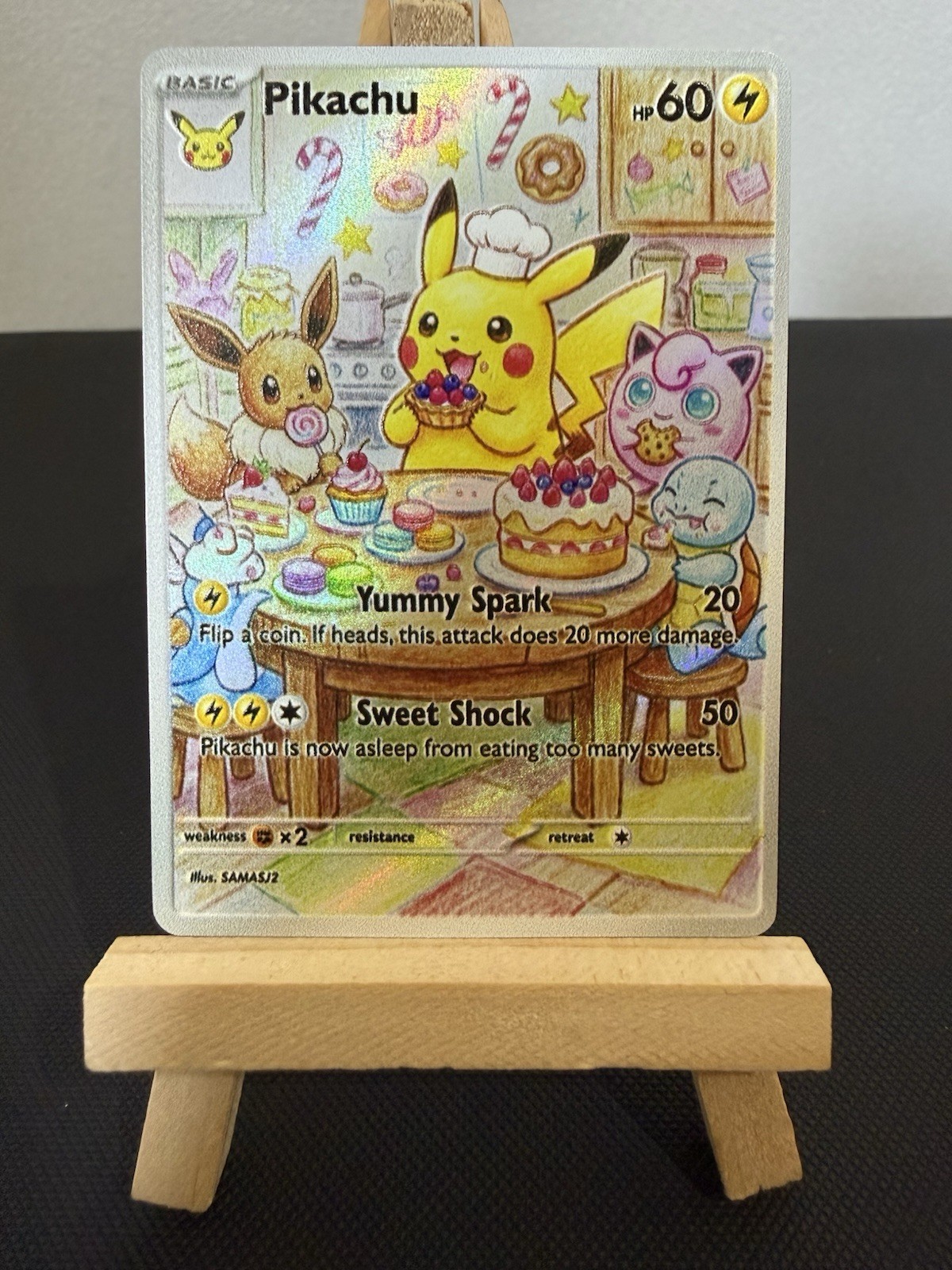 Birthday Pikachu Eevee Jigglypuff Squirtle Pokemon Card TCG DISPLAY ART CARD