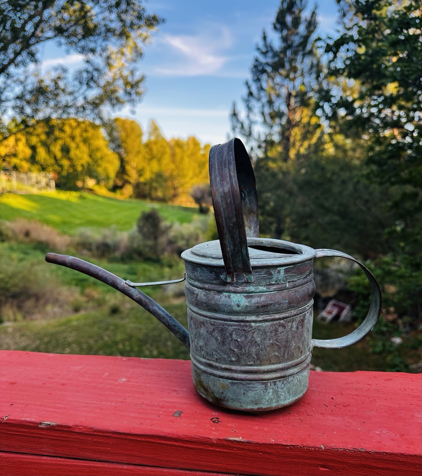 Vintage Antique Copper Heavy Patina Watering Can Vintage Antique Copper Heavy Patina Watering Can