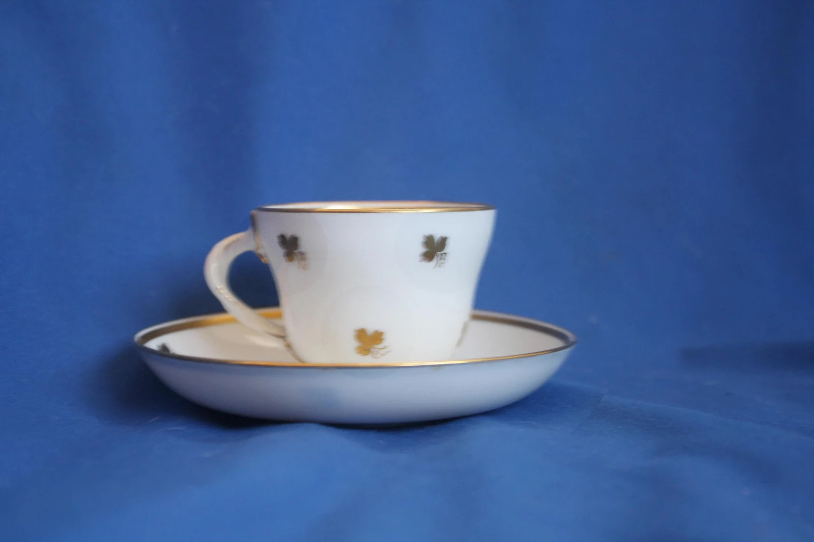 Antique Augarten Royal Vienna Porcelain Demitasse Cup/Saucer-Beehive Mark c1850