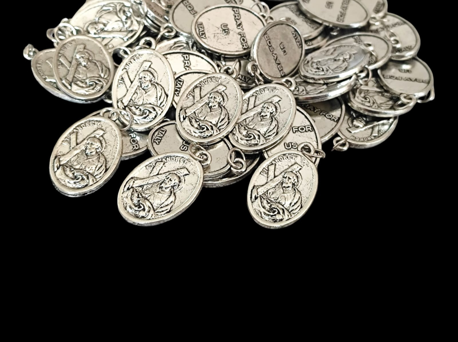 10 pcs St Andrew Medal, Patron of Fishermen, Patron of singers,