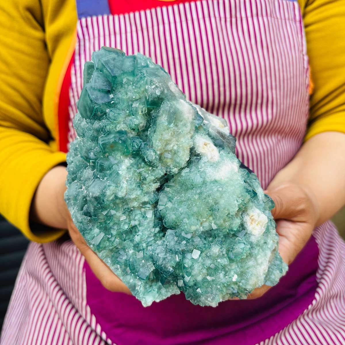 4.92 LB Large Natural Green Fluorite Crystal Cluster Healing Specimen 4134