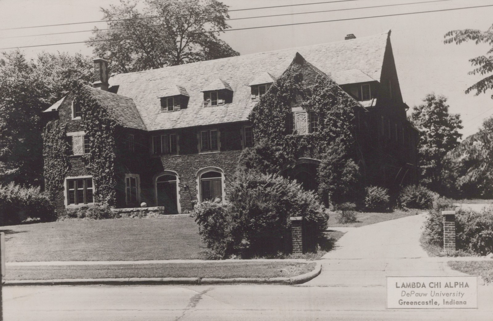 RPPC DePAUW University Lambda Chi Alpha Greencastle Indiana 1953 Postcard 14618a