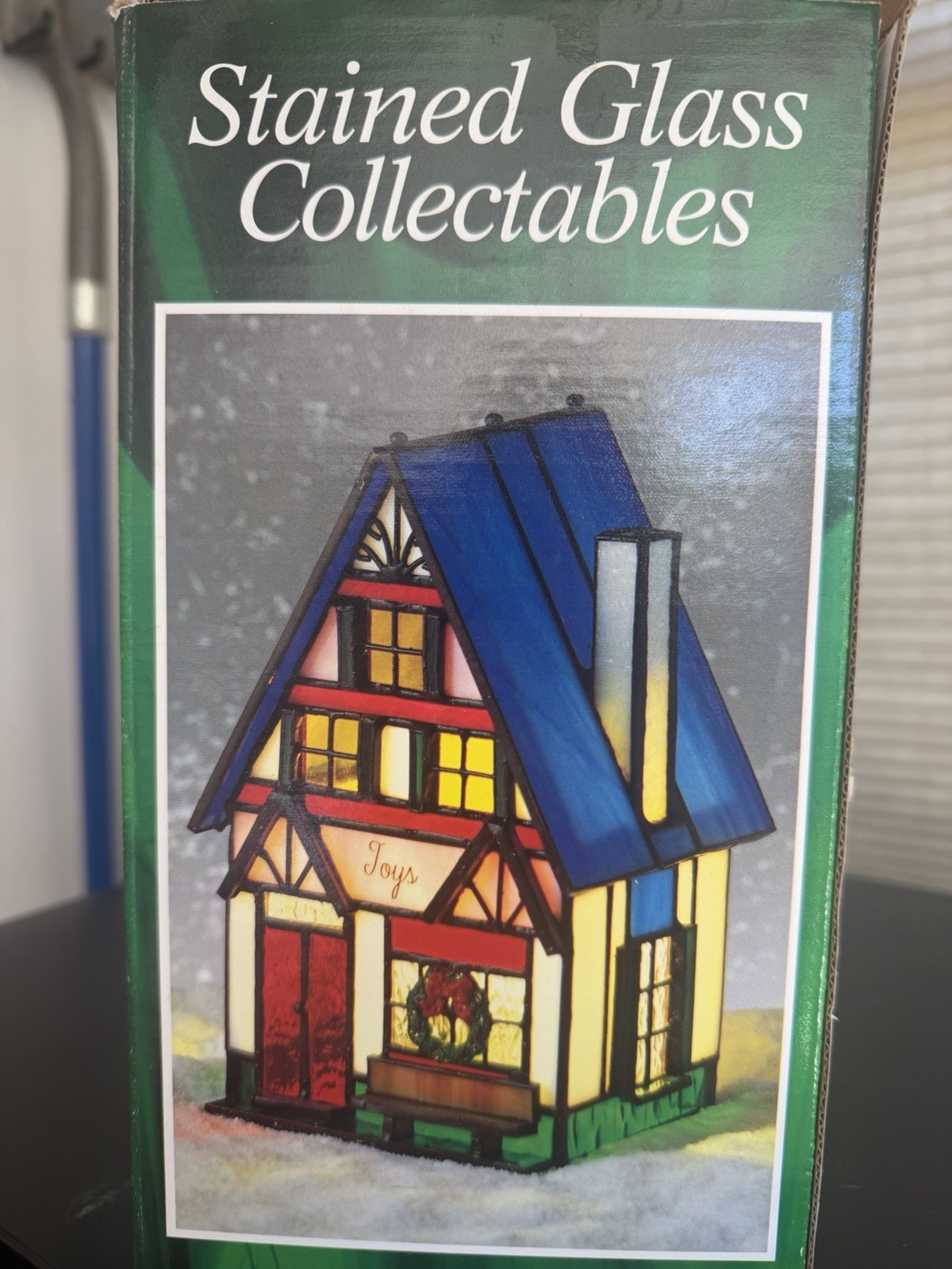 Vintage Stained Glass House  7” Tall