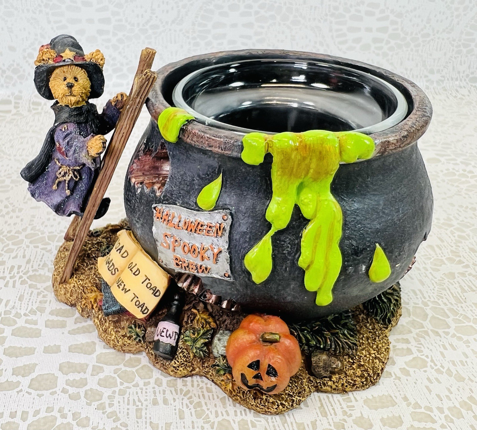 Boyds Bears Witchy Boo’s Brew Candle Holder Rare Vintage Halloween Decor Rare