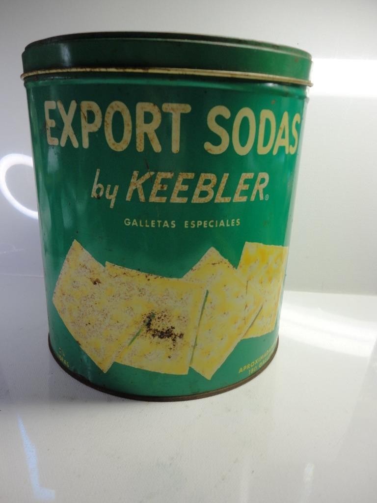 Vintage KEEBLER Original Export Sodas  Crackers Collectible Tin