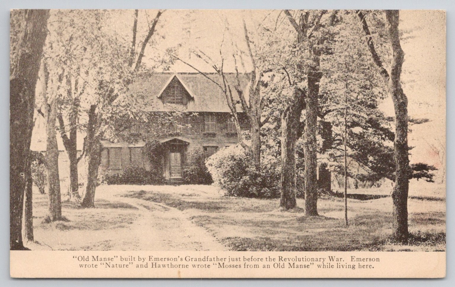 The Old Manse Concord MA Emerson Hawthorne Pub. Mrs. G. N. Tanner Postcard The Old Manse Concord MA Emerson Hawthorne Pub. Mrs. G. N. Tanner Postcard