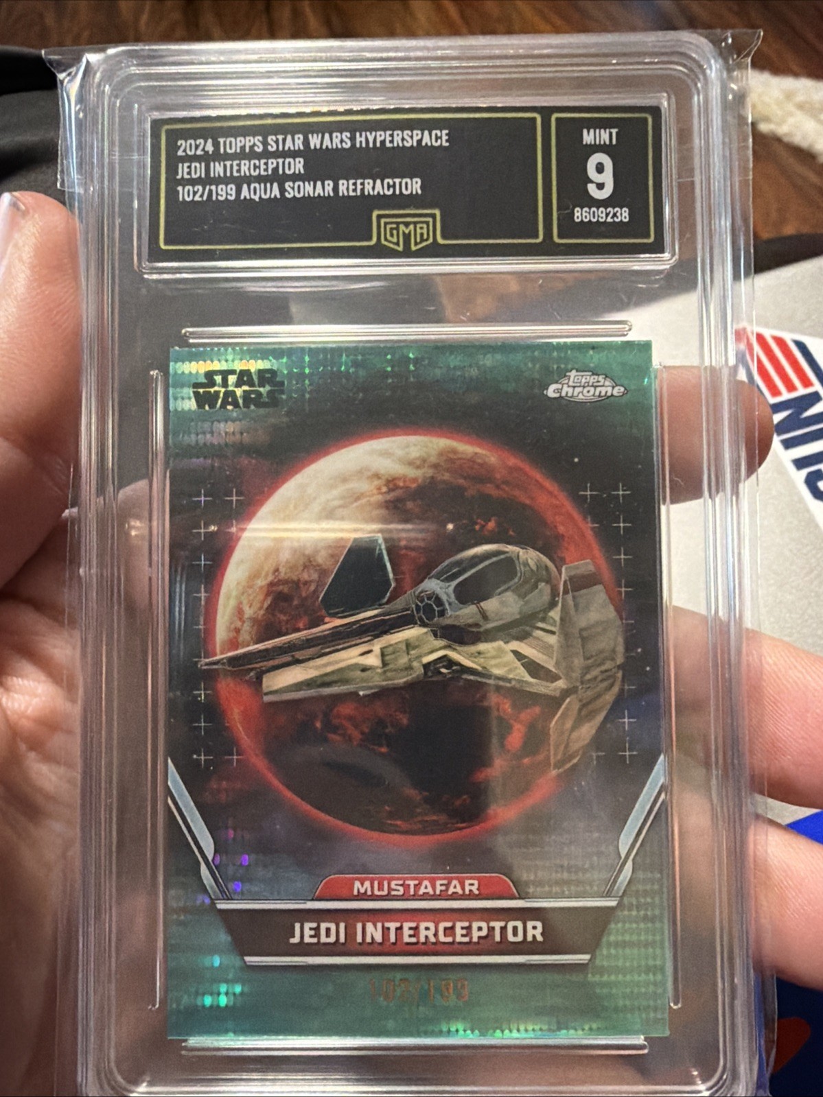 Jedi Interceptor 2024 Topps Star Wars Hyperspace AQUA SONAR 102/199Refractor #82