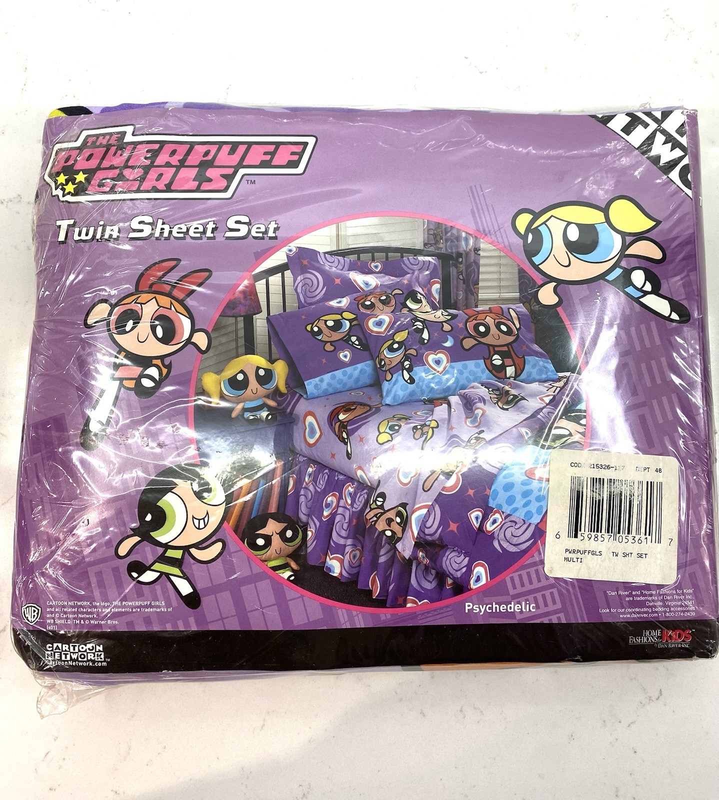 Vintage Powerpuff Girls Twin Sheet Set 3 Piece NEW Y2K Cartoon Network Kidcore